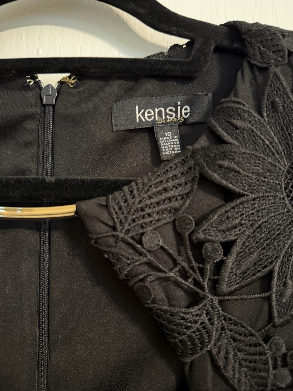 NWT Kensie Black Floral Lace Sleeveless Cocktail Dress Elegant Party Dress Sz 10 - Picture 2 of 5